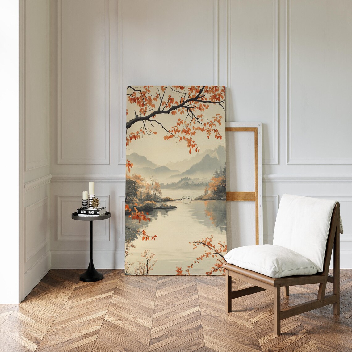 Autumn Lake Japanese Landscape Art Print, Zen Nature - Image 3