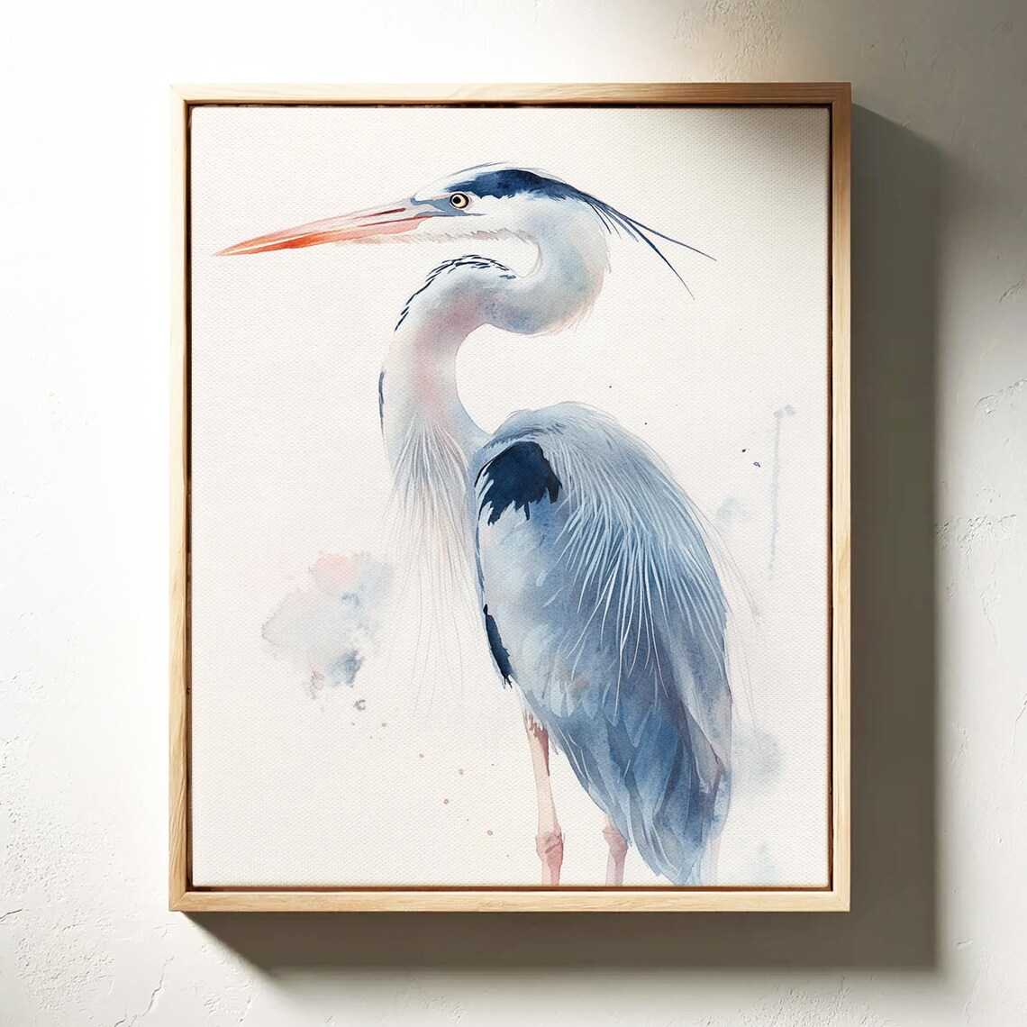 Graceful Heron Watercolor, Elegant Bird Painting - Image 4