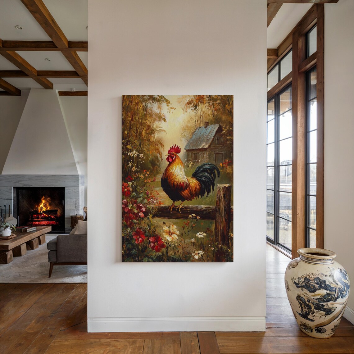 Rustic Rooster Vintage Farmhouse Art Print - Image 5