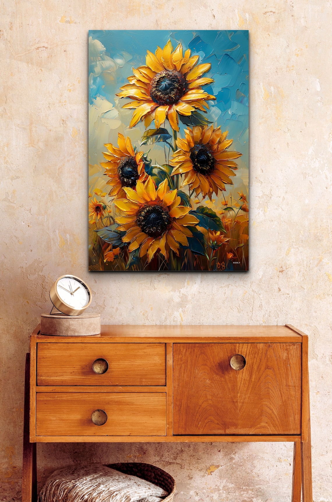Sunflowers Oil Painting Art Print, Farmhouse Decor - Image 3
