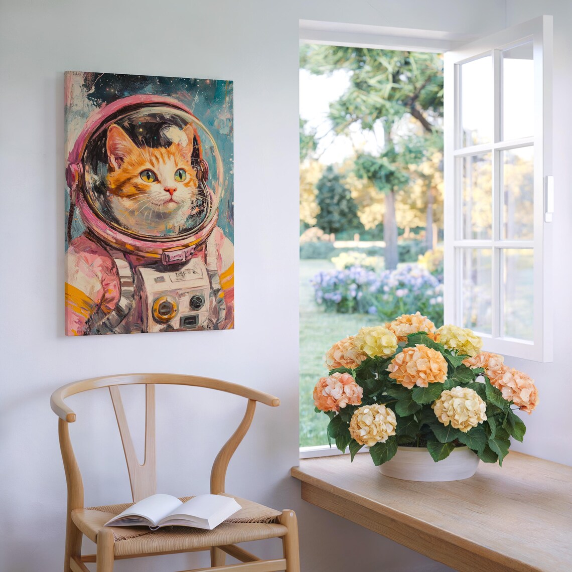 Astronaut Cat Art Print, Whimsical Space Cat - Image 4