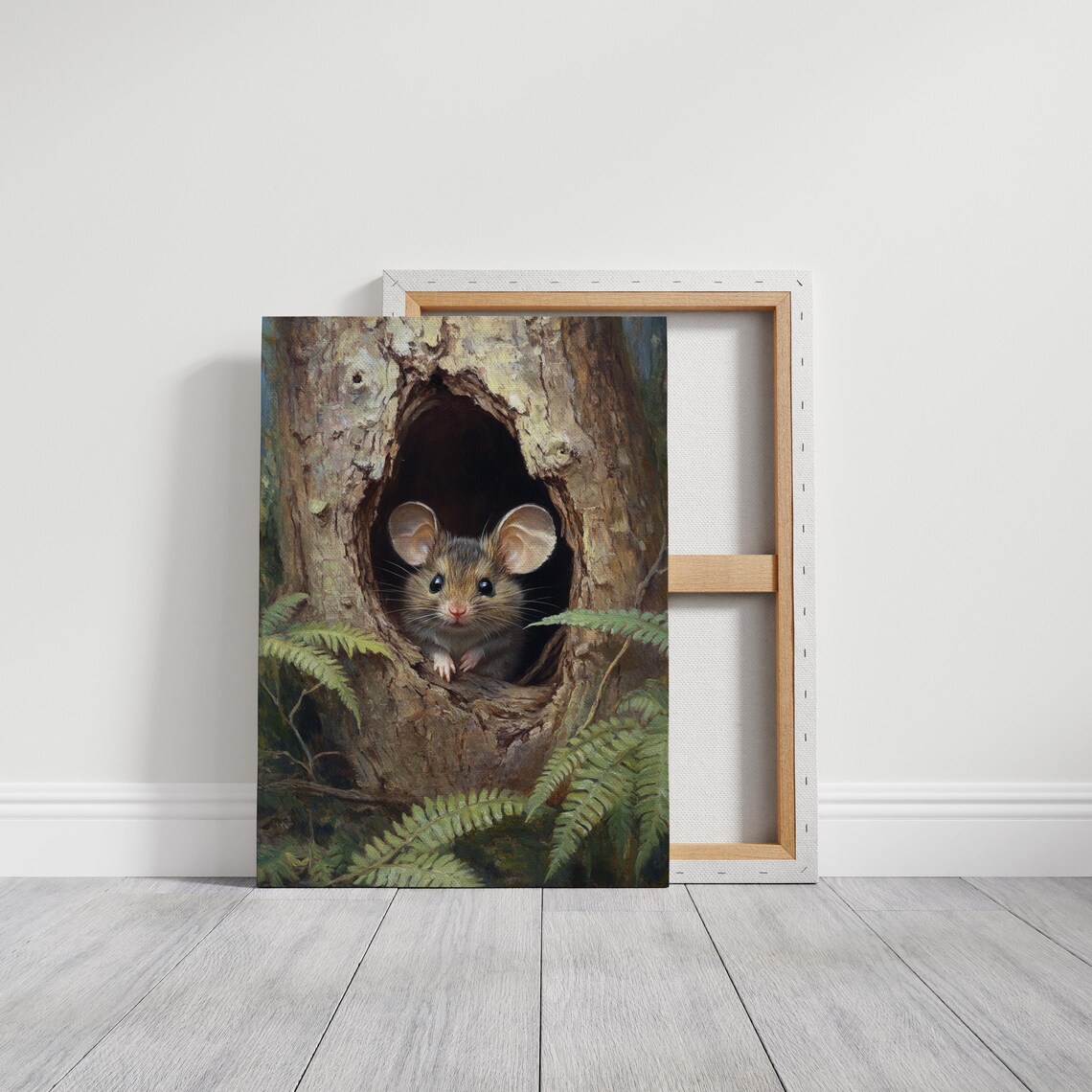 Woodland Mouse In Tree Art Print, Rustic Wildlife - Image 3