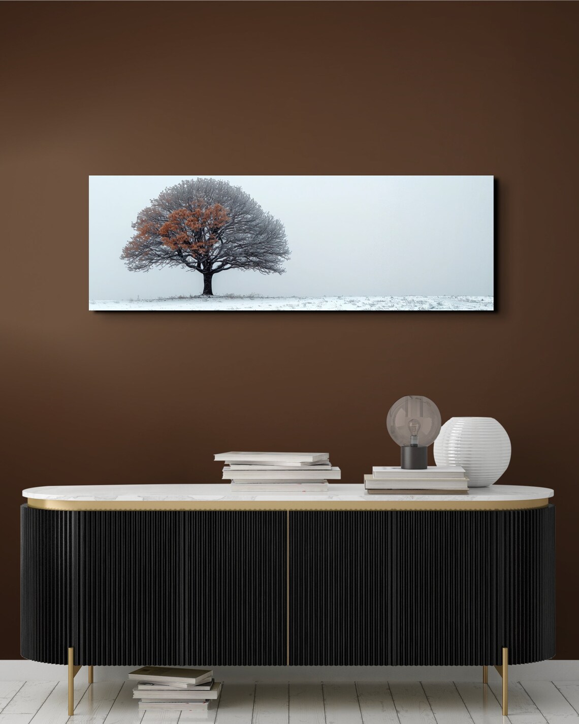 Minimalist Lone Tree Art Print, Panoramic Nature Decor - Image 4
