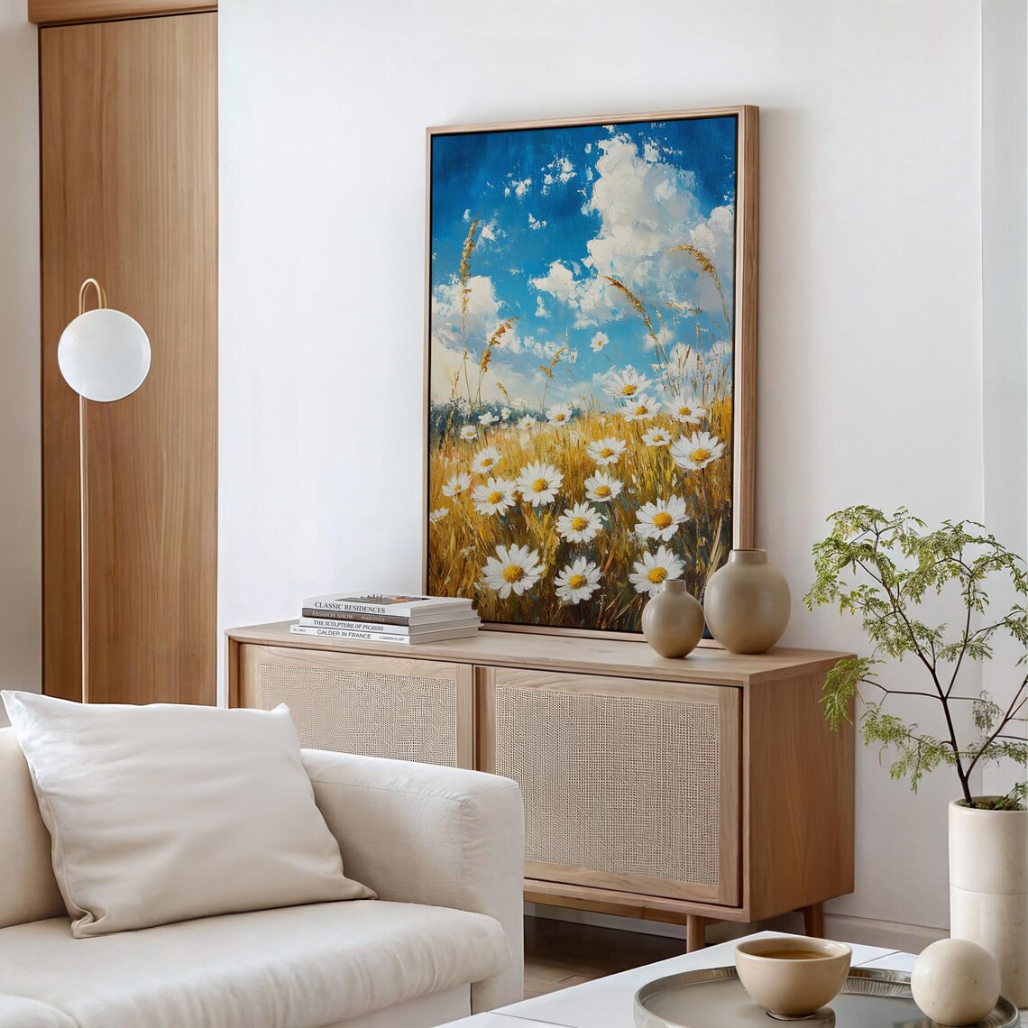 Sunny Field Of Daisies, Cheerful Meadow Landscape - Image 5
