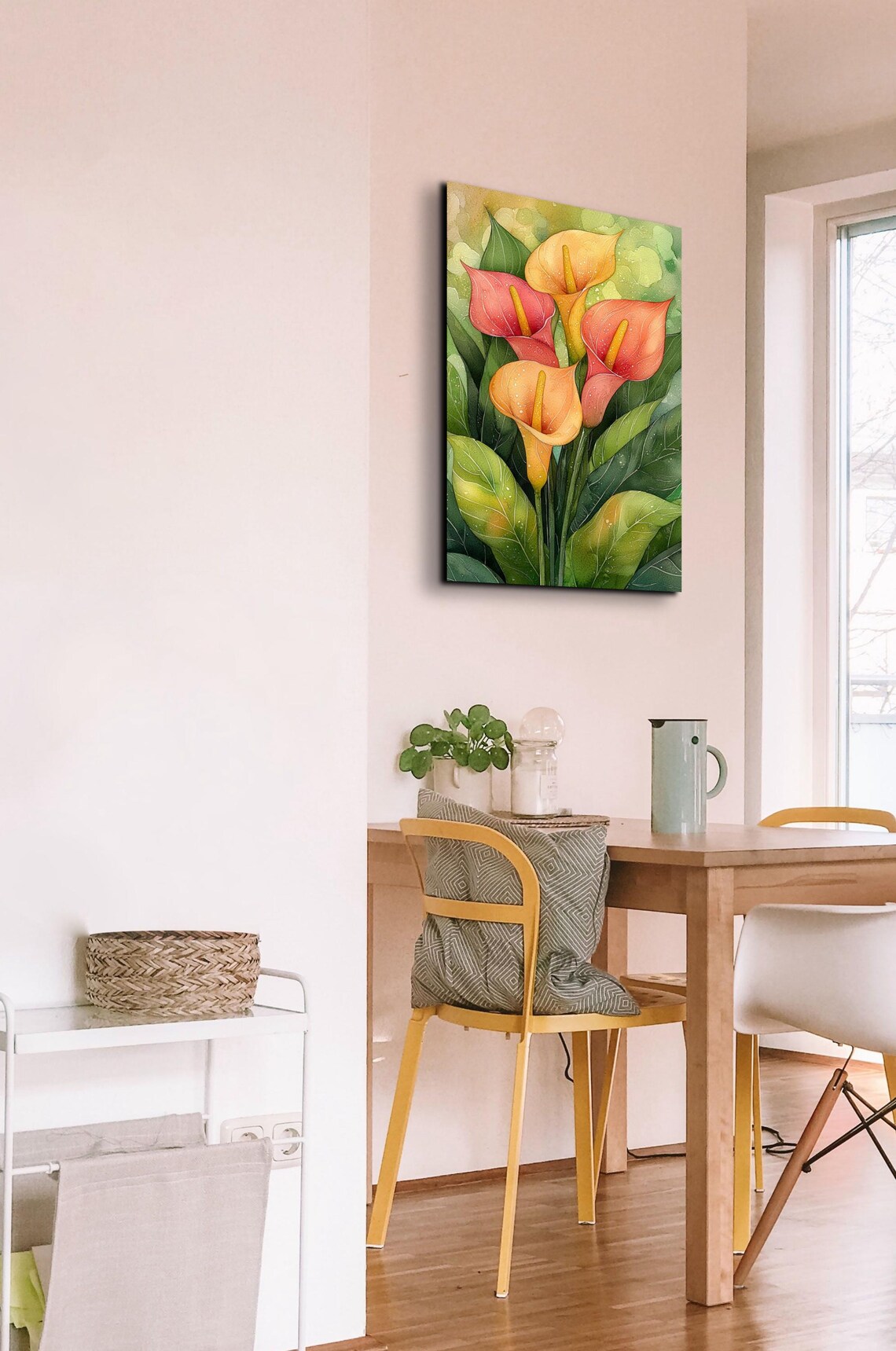 Blush Pink Peach Calla Lily Blooms Watercolor Floral Art Poster - Image 5