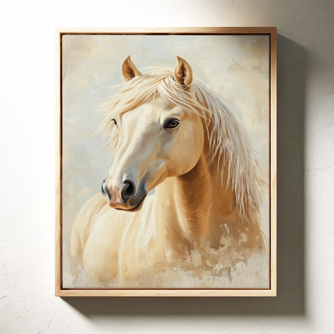 Palomino Horse Head Portrait Soft Vintage Equestrian Wall Poster - Image 4