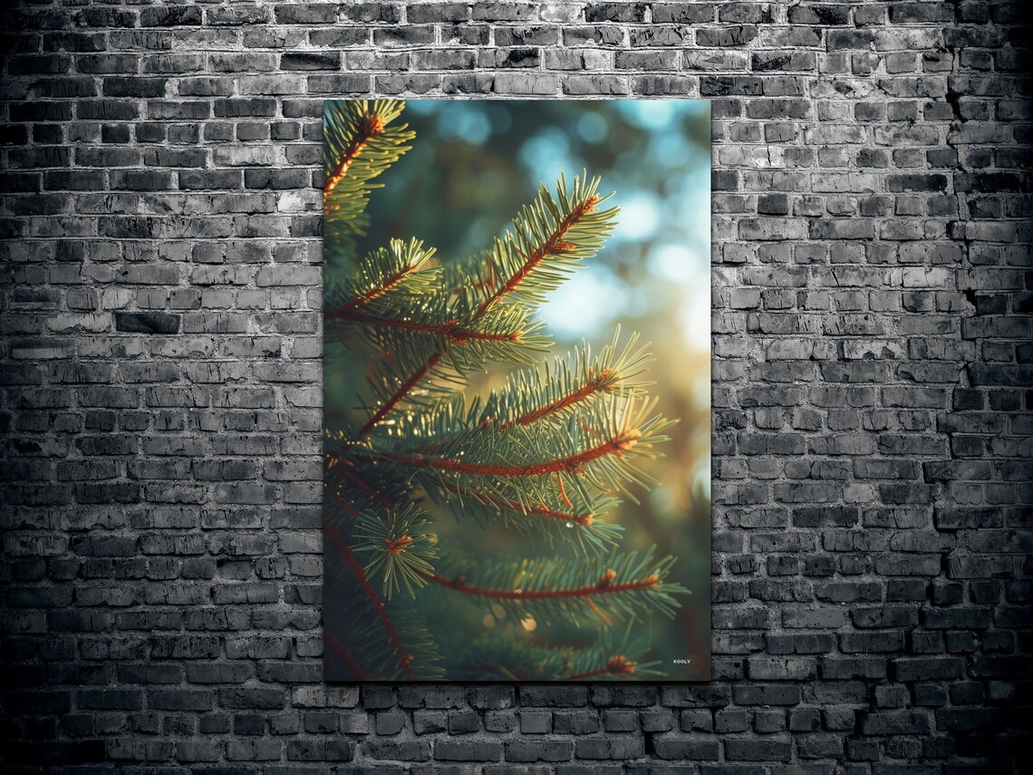 Pine Branch Art Print, Green Cabin Decor - Image 2
