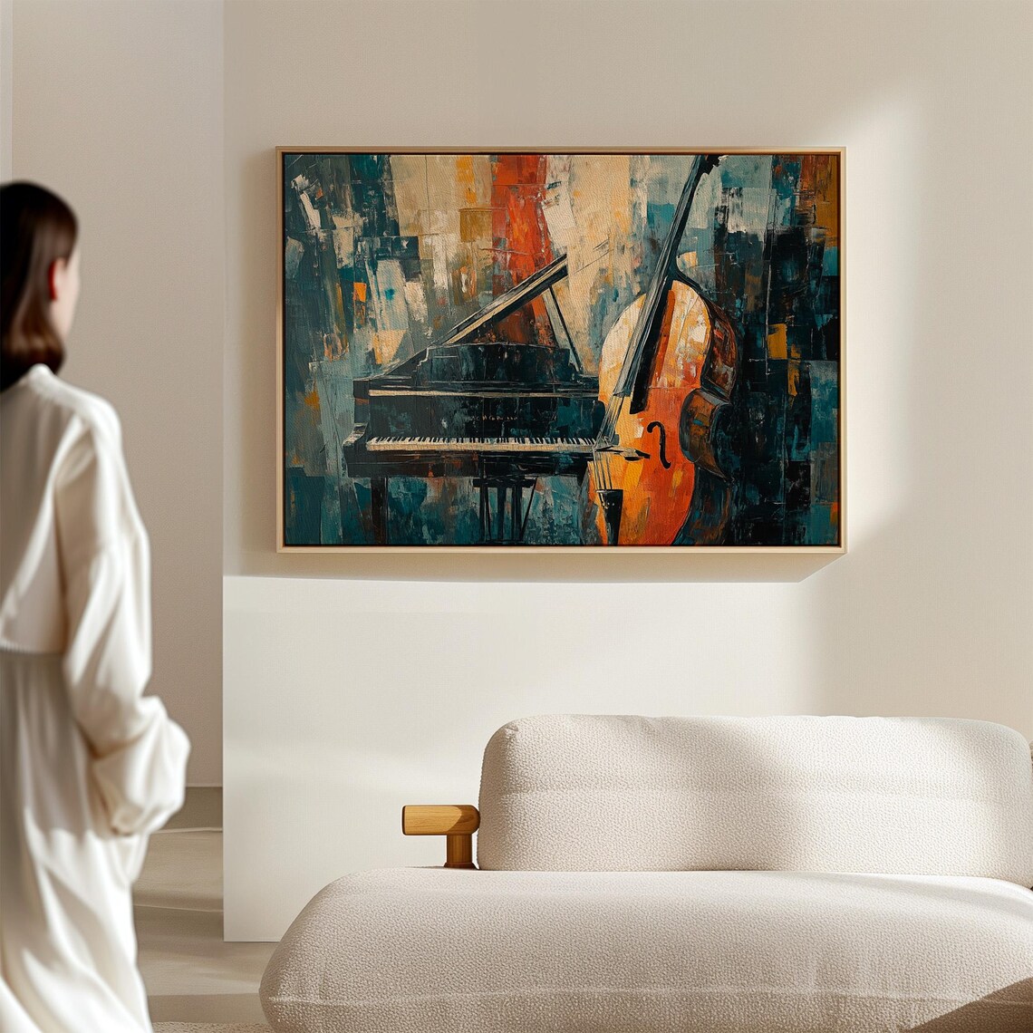 Abstract Piano and Cello Art, Modern Music Room Print - Image 7