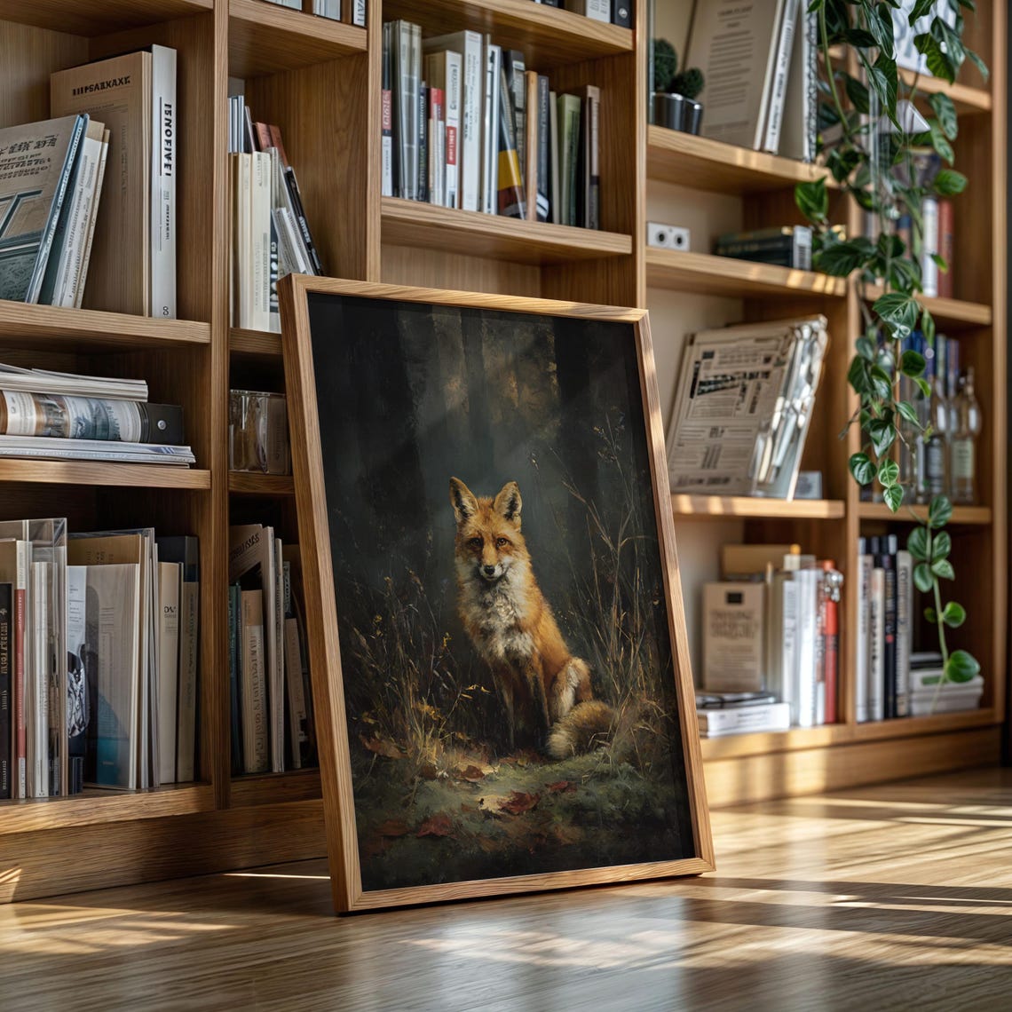 Majestic Red Fox In Forest Painting