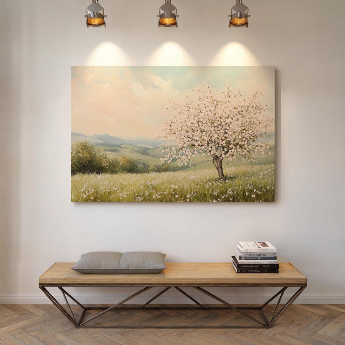 Serene Springtime Blossom Wall Art Beautiful Blooming Tree Landscape For Hangable Home Or Office Decor - Image 7
