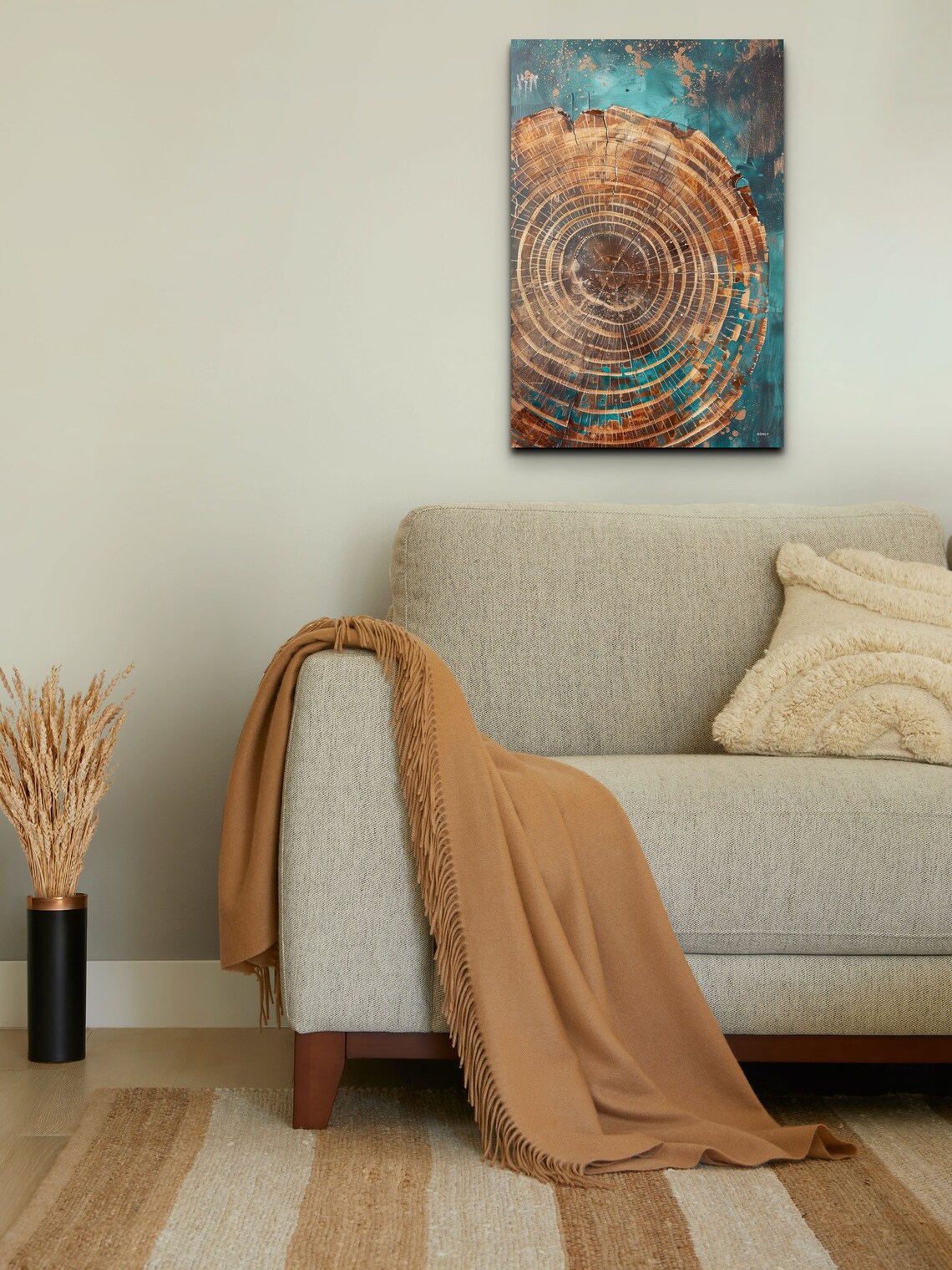 Abstract Tree Ring Art Print, Nordic Style - Image 5