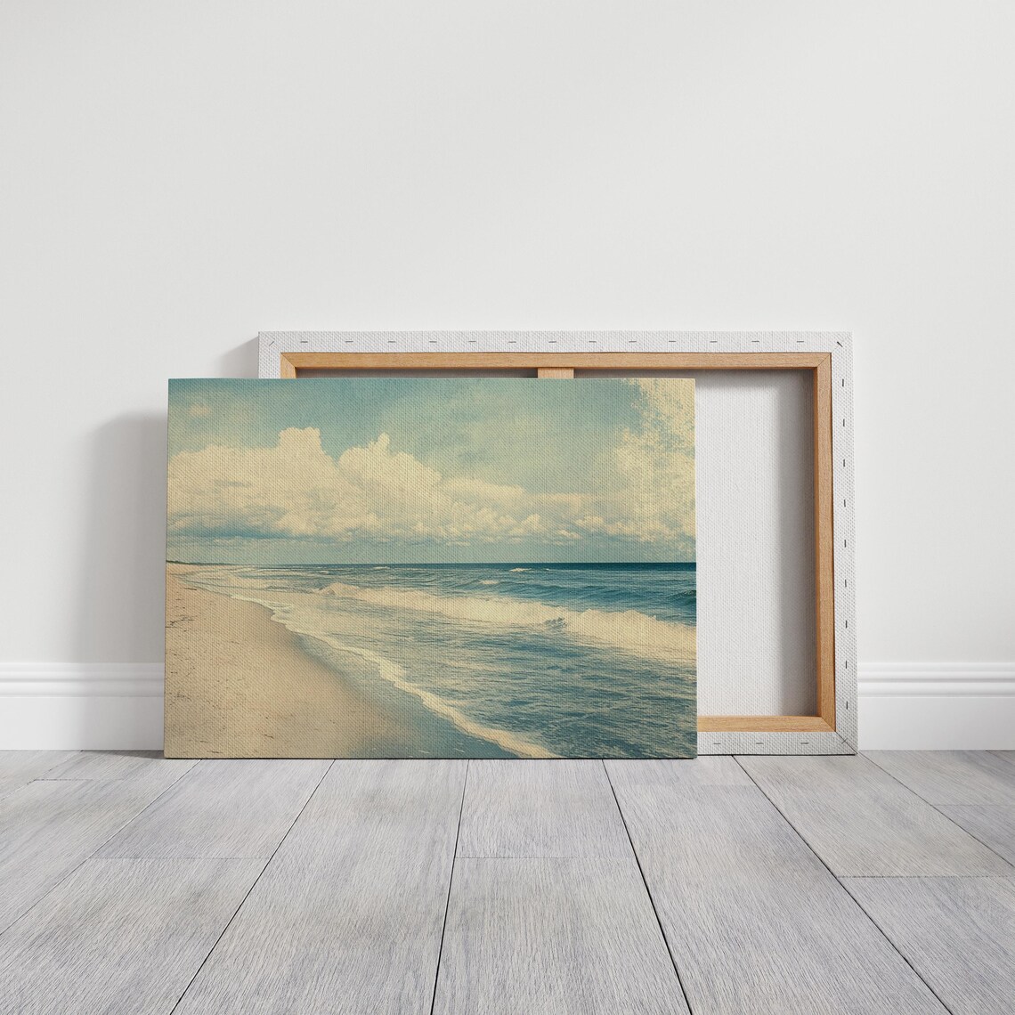 Vintage Coastal Ocean Beach Scene Wall Art Print - Image 3
