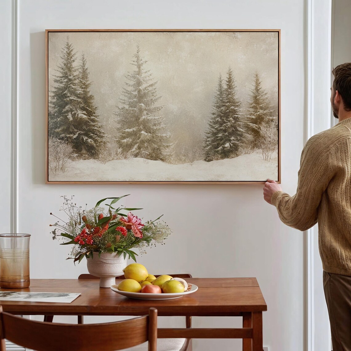 Tranquil Snowy Forest Landscape, Winter Scene - Image 4