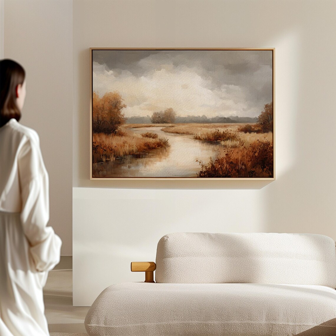 Rustic Autumn River Landscape, Cozy Nature Scene - Image 4