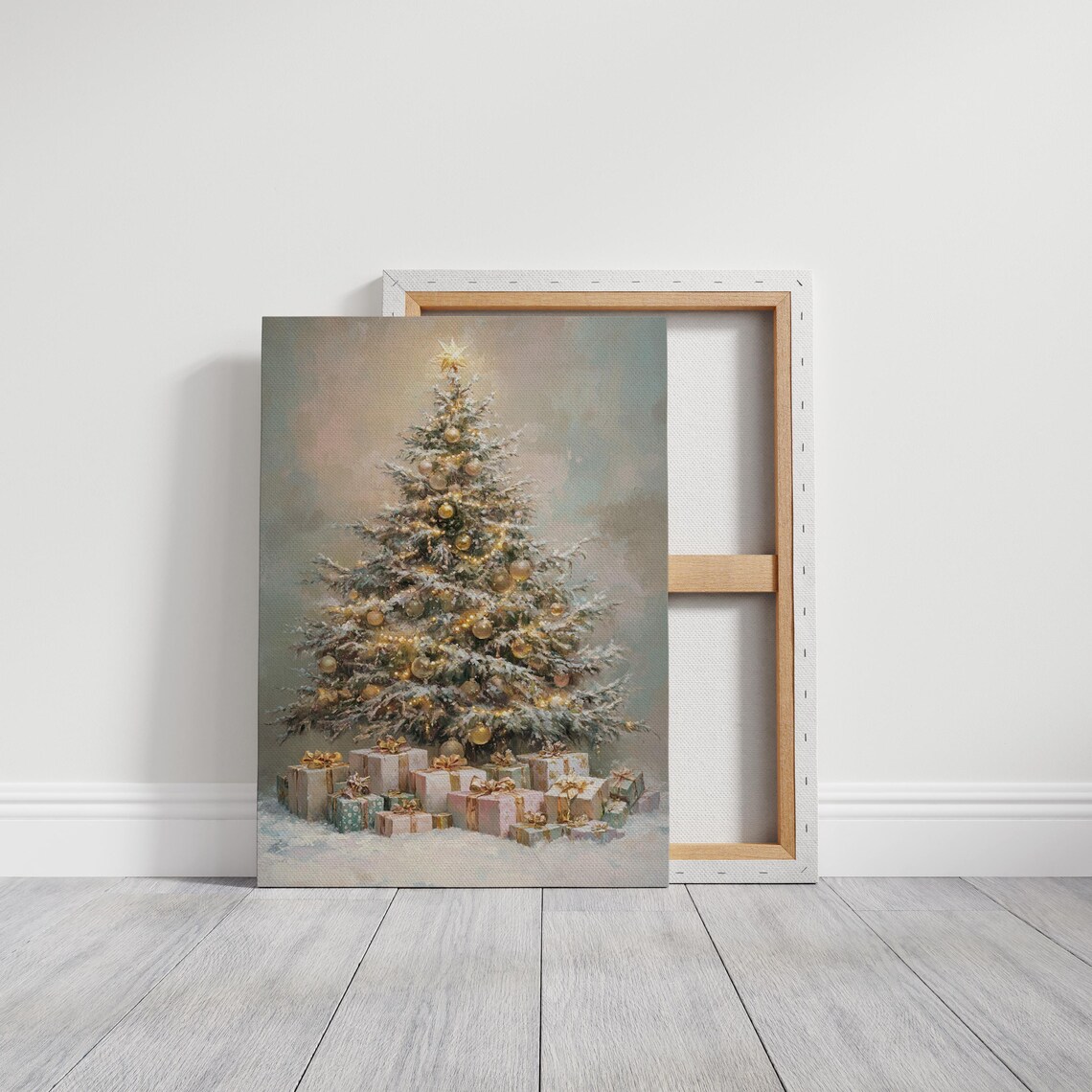 Elegant Christmas Tree with Gold Ornaments and Pretty Gifts Poster - Image 7