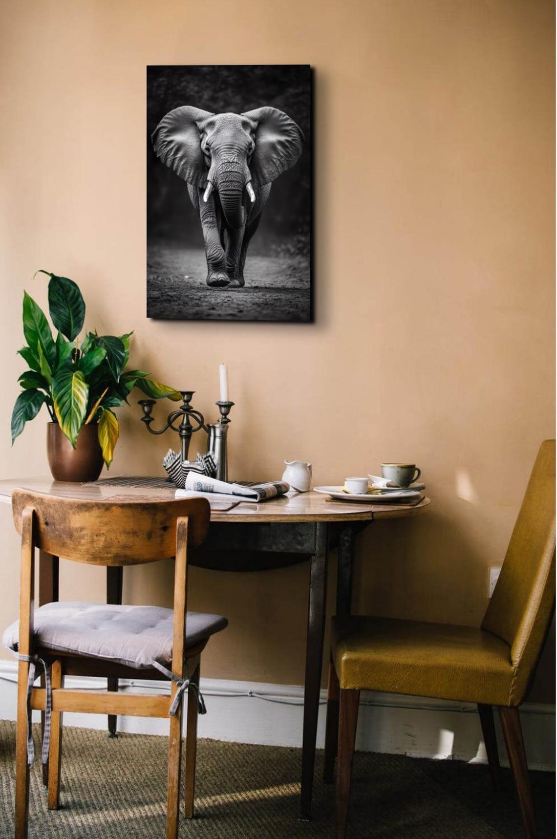 Black And White Elephant Art Print - Image 7