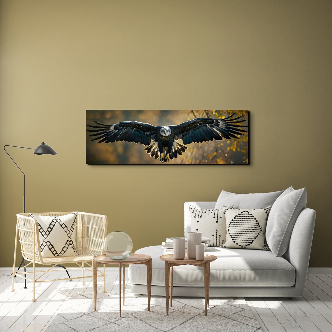 Flying Eagle Panorama, Nature Bird Art Print - Image 4