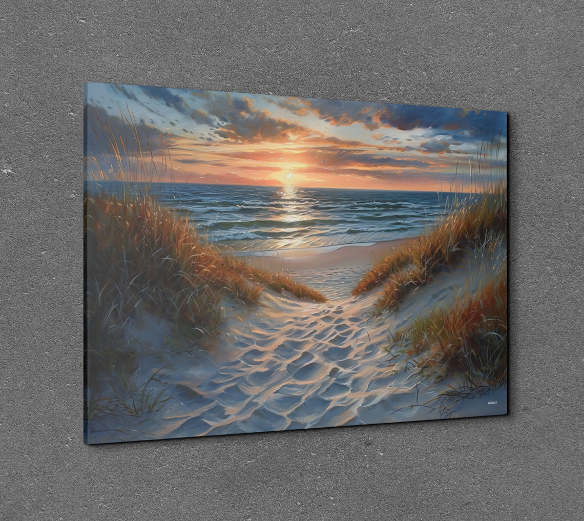 Sand Dunes On Beach - Beach Sunset Art Print - Image 6