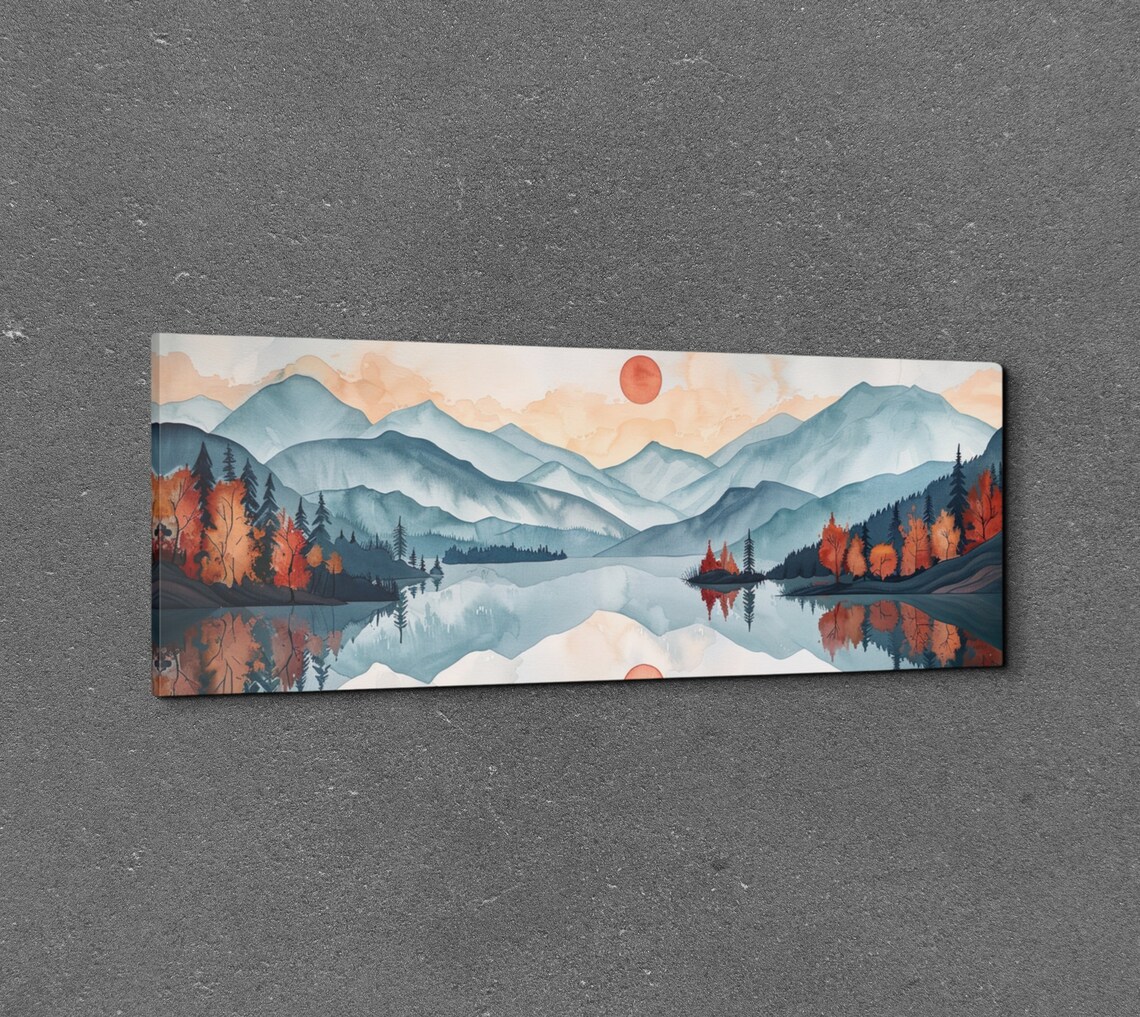 Adirondack Mountains Mid-Century Modern Wall Art Print - Image 3
