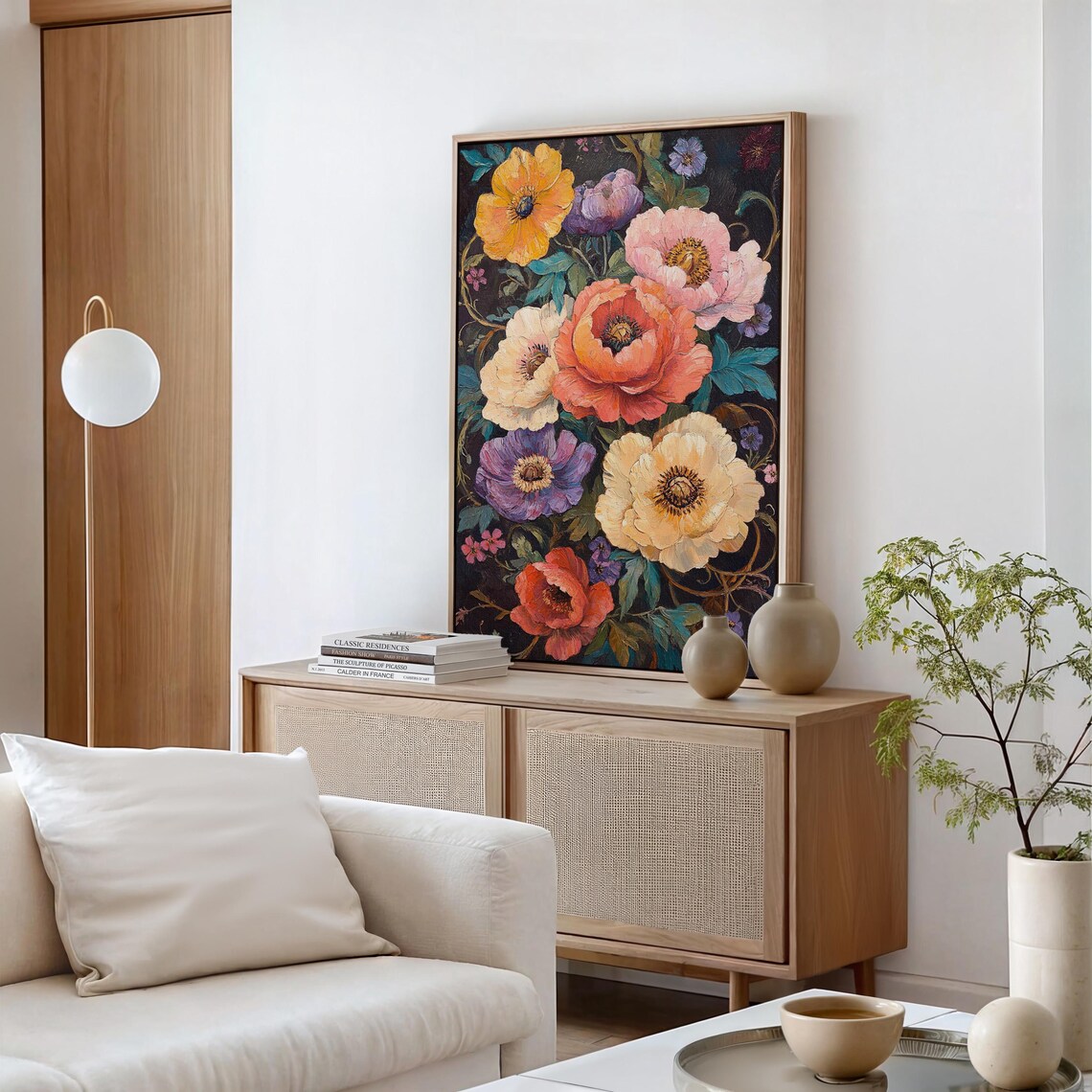 Vibrant Floral Bouquet Textured Oil Painting Bold Blooms Poster - Image 4