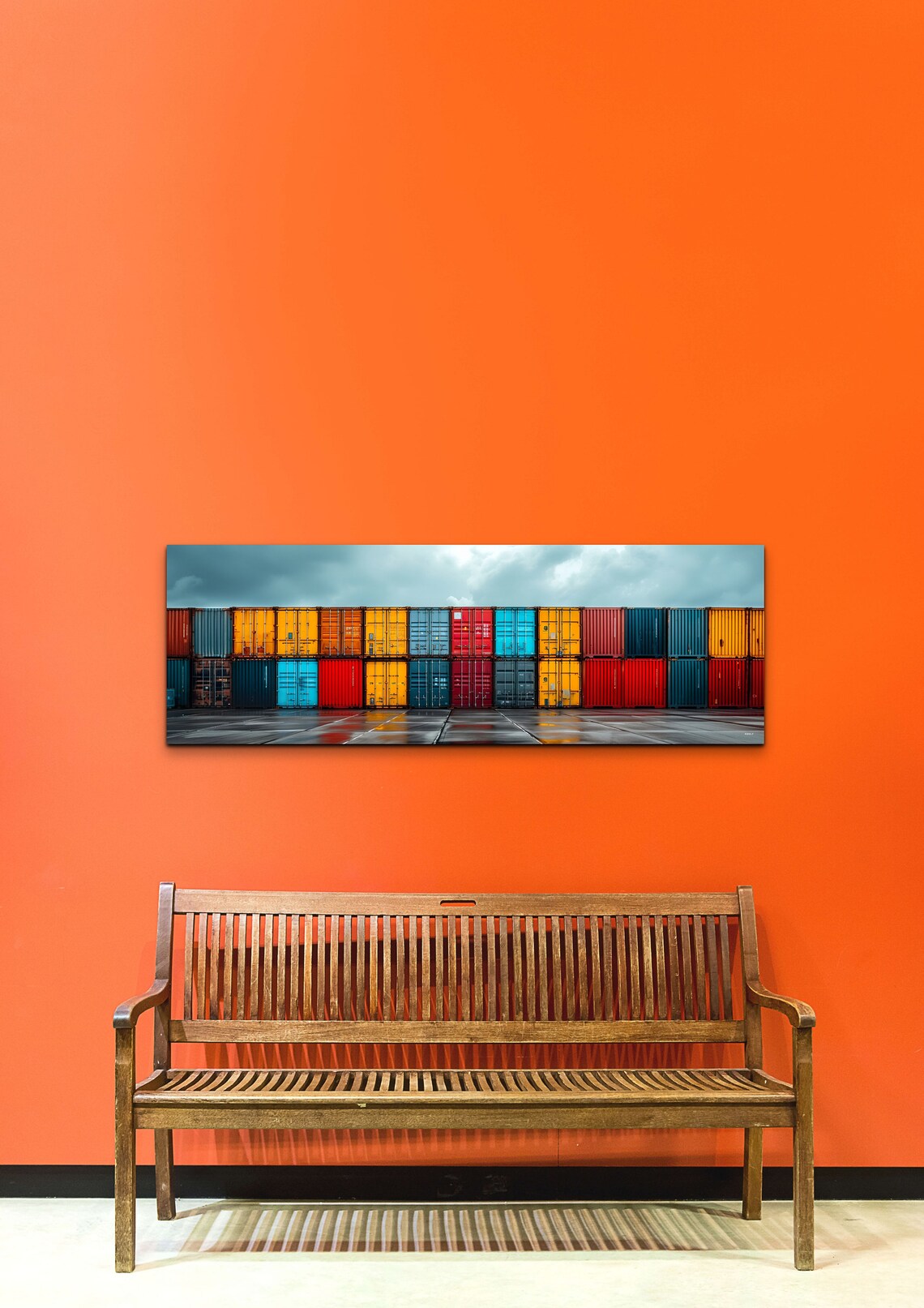 Colorful Stacked Shipping Container Industrial Yard Photo Poster - Image 2