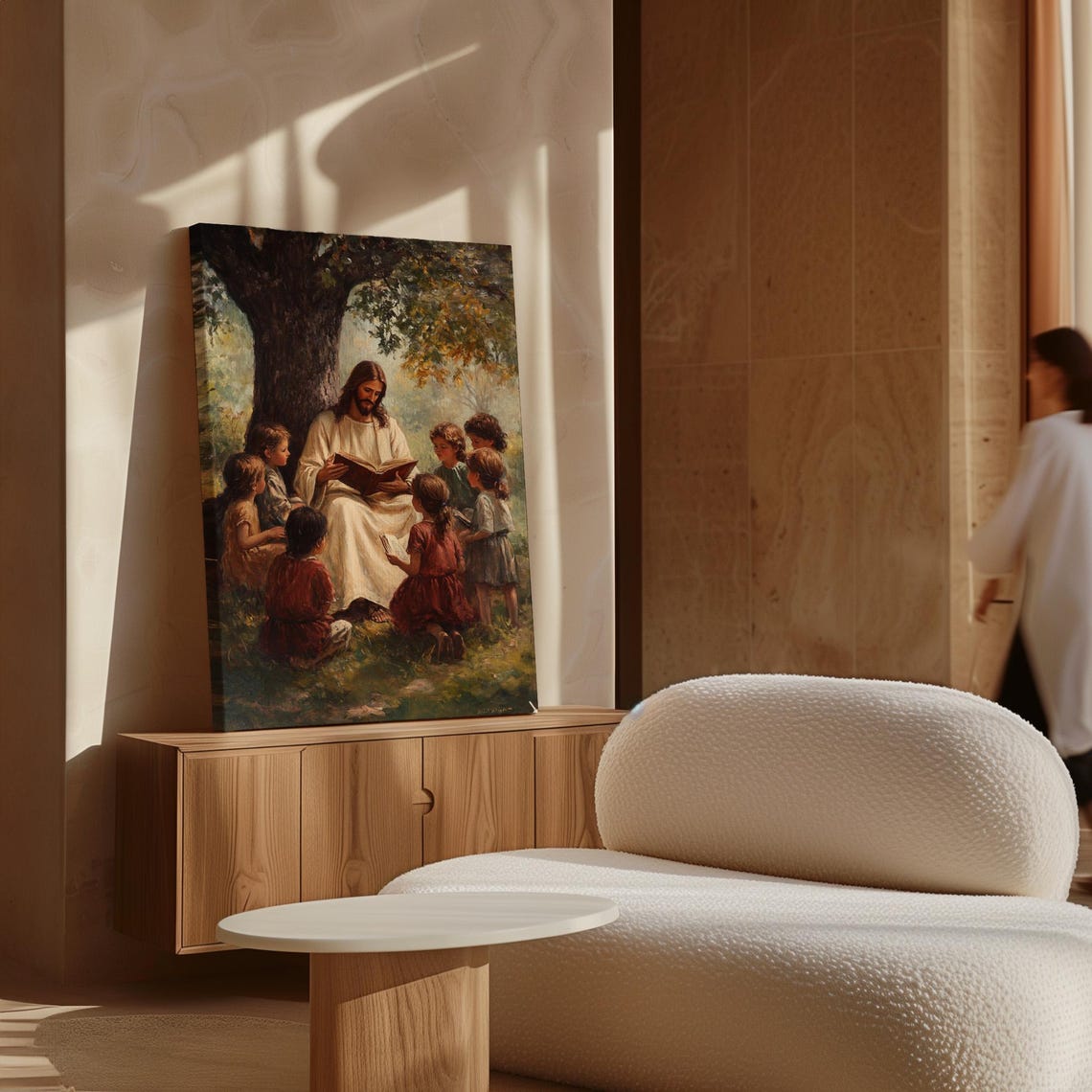 Jesus Teaching Children With a Book Under a Large Tree Poster - Image 7