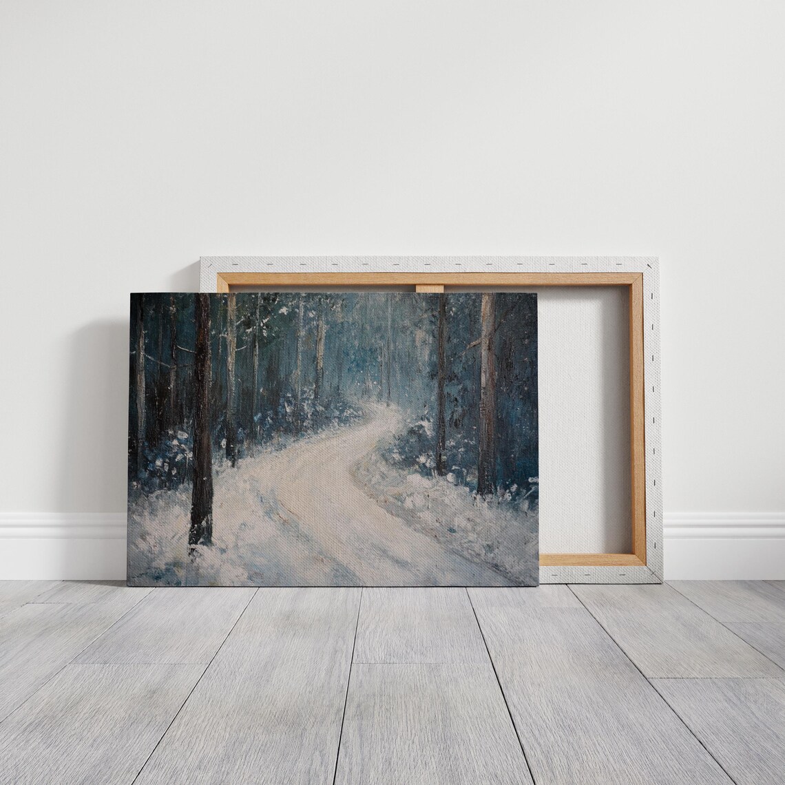 Snowy Forest Path Art Print, Serene Winter Landscape - Image 3