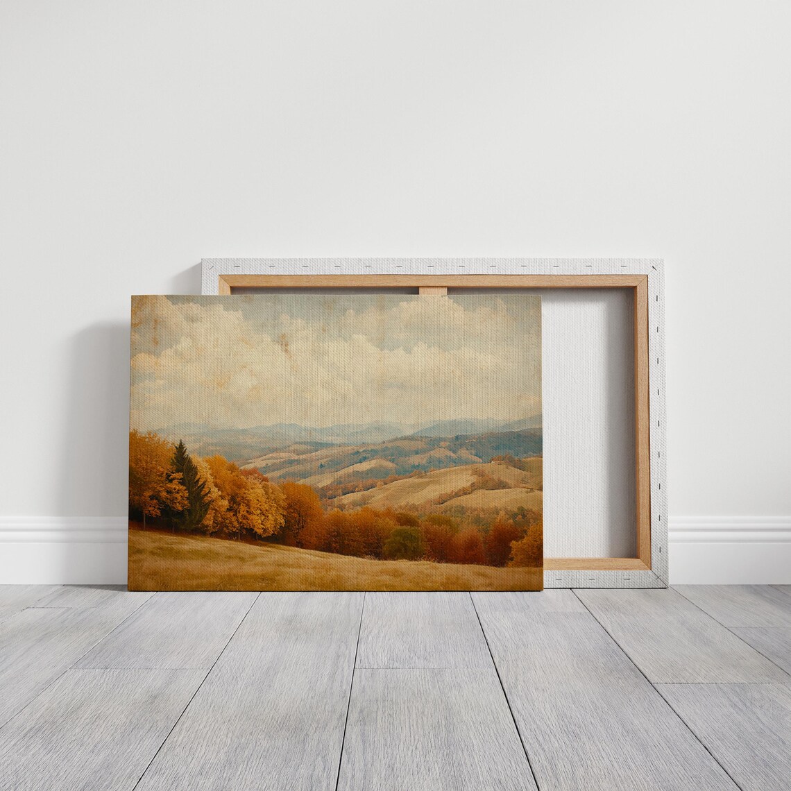 Golden Autumn Hills Rolling Fields with Vibrant Fall Trees Landscape Poster - Image 3