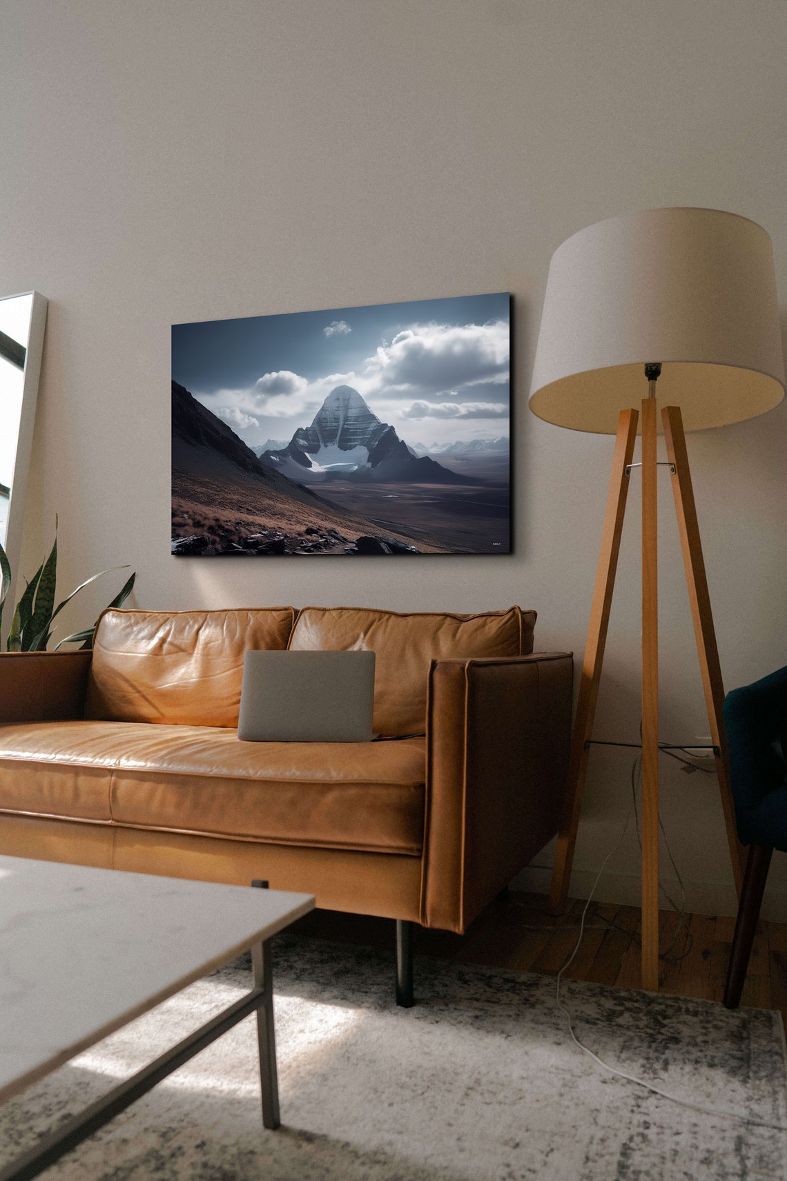 Mount Kailash Tibet Snow Capped Pyramid Peak Landscape Wall Art - Image 4