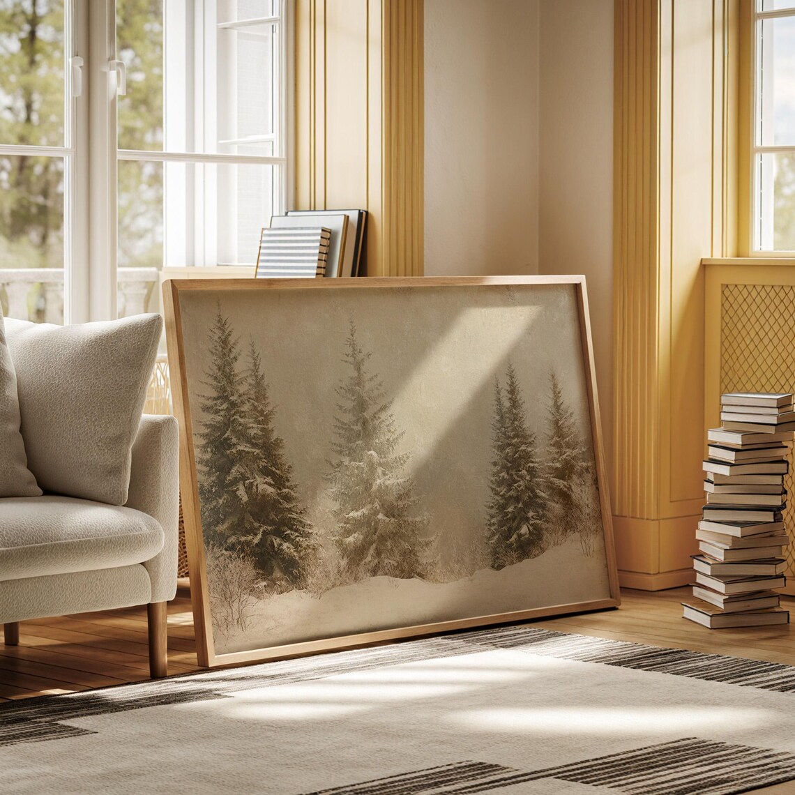 Tranquil Snowy Forest Landscape, Winter Scene - Image 5