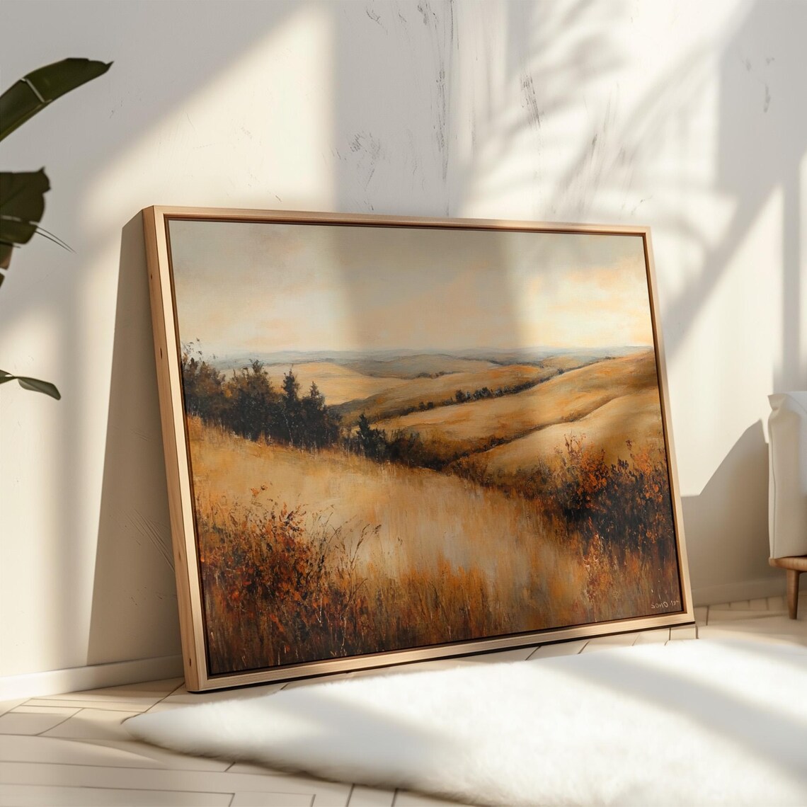 Golden Autumn Rolling Hills Fall Countryside Landscape Wall Art - Image 5