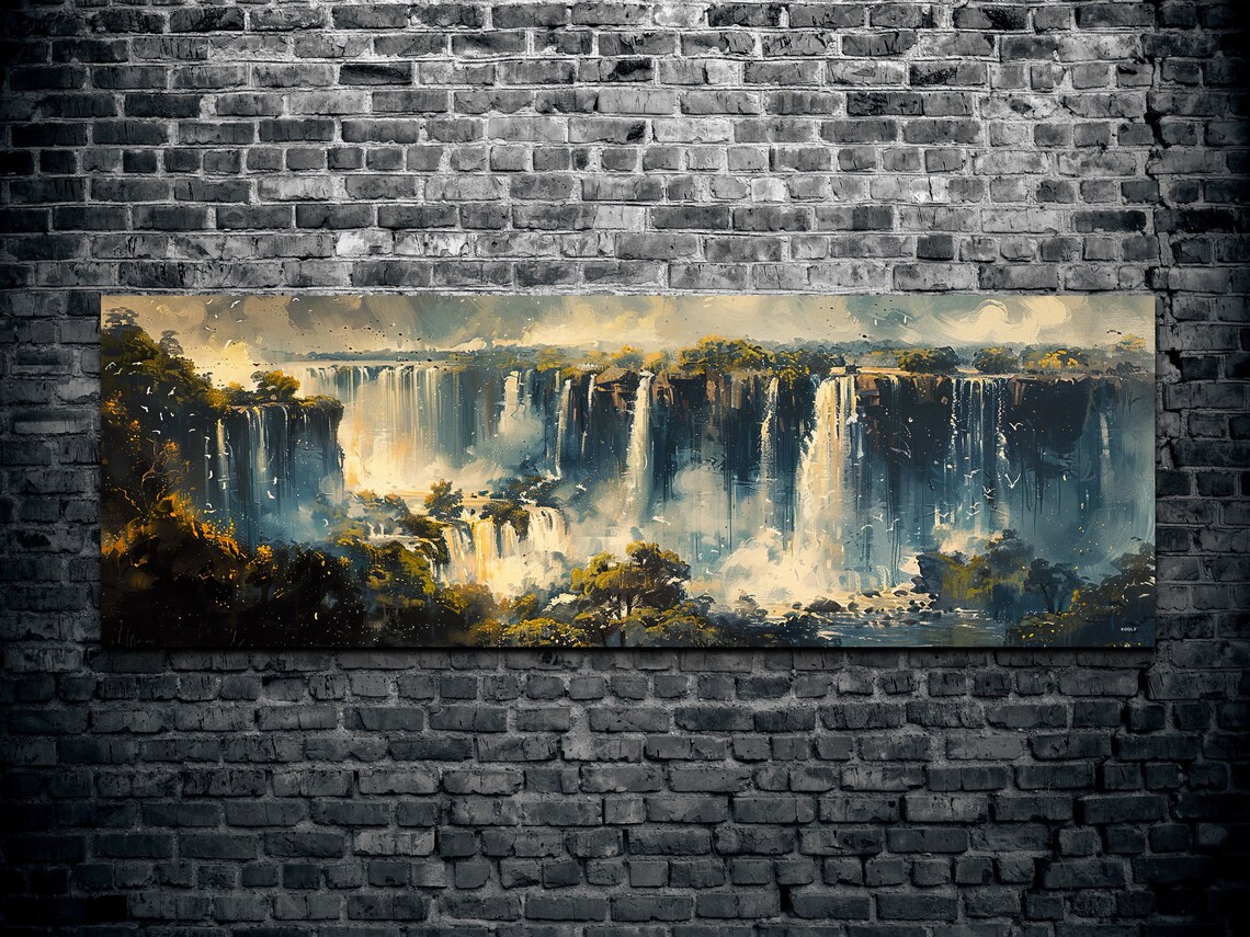 Iguazu Falls Mid-Century Modern Panoramic Art Print - Image 2