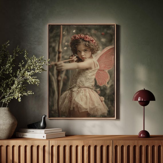 Vintage Fairy Archer With Rose Crown