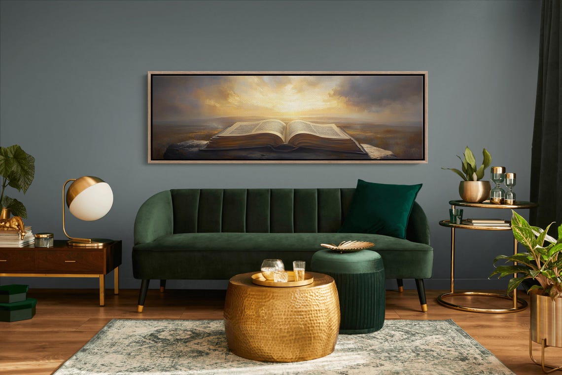 Holy Bible Art Christian Wall Decor Open Bible With Light Religious Scripture Print Inspirational Faith Based Artwork - Image 2