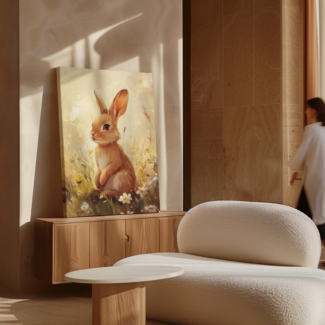 Adorable Bunny In Sunny Meadow With Daisies Whimsical Spring Poster - Image 4