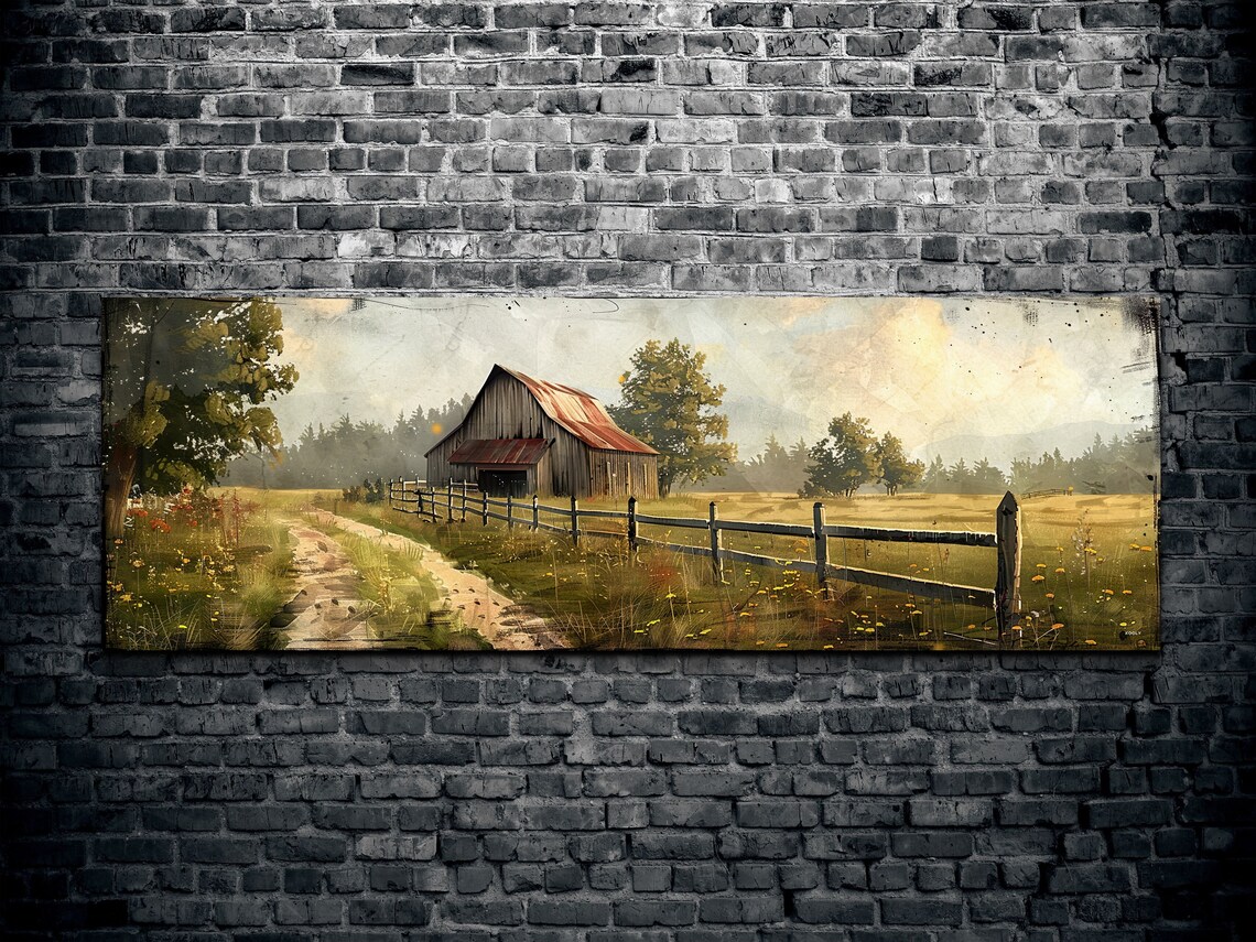 Antique Barn Panoramic Rustic Wall Art Print - Image 2