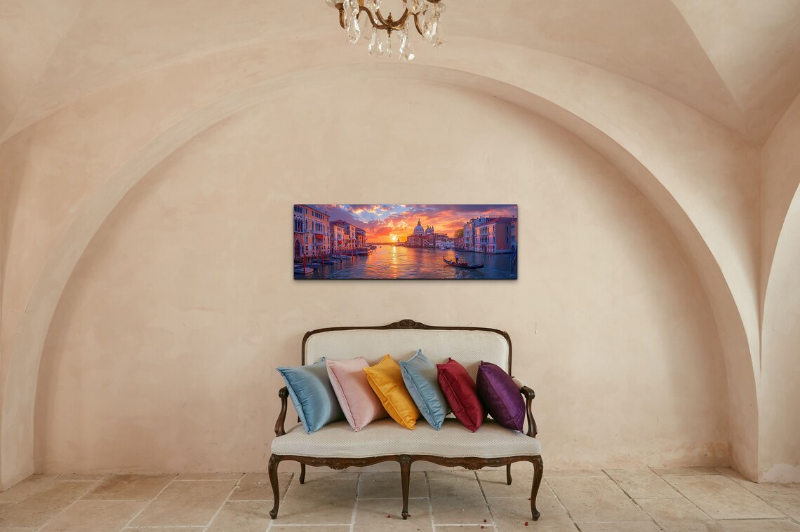 Venice Grand Canal Sunset Gondola Watercolor Travel Art Poster - Image 6