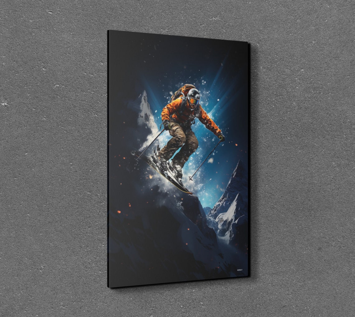 Skier Painting, Ski Gift Art Print - Image 7