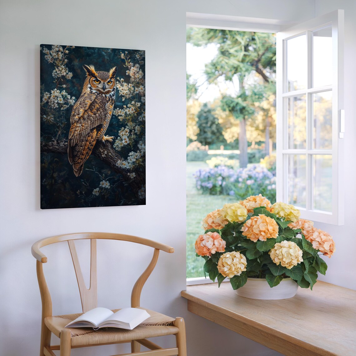 Majestic Great Horned Owl Art, Woodland Decor - Image 6