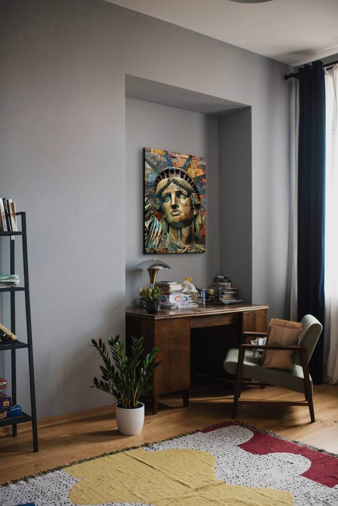 Statue Of Liberty Mid Century Modern Art Print - Image 7
