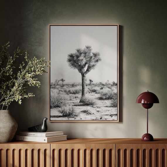 Joshua Tree Black And White Desert Photo Minimalist Southwest Tree Poster