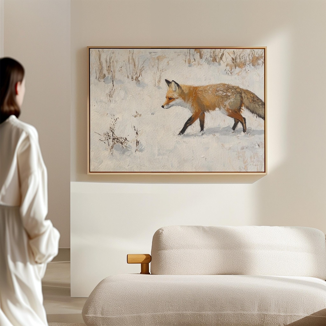 Red Fox In Winter Snow Wildlife Art Print - Image 7