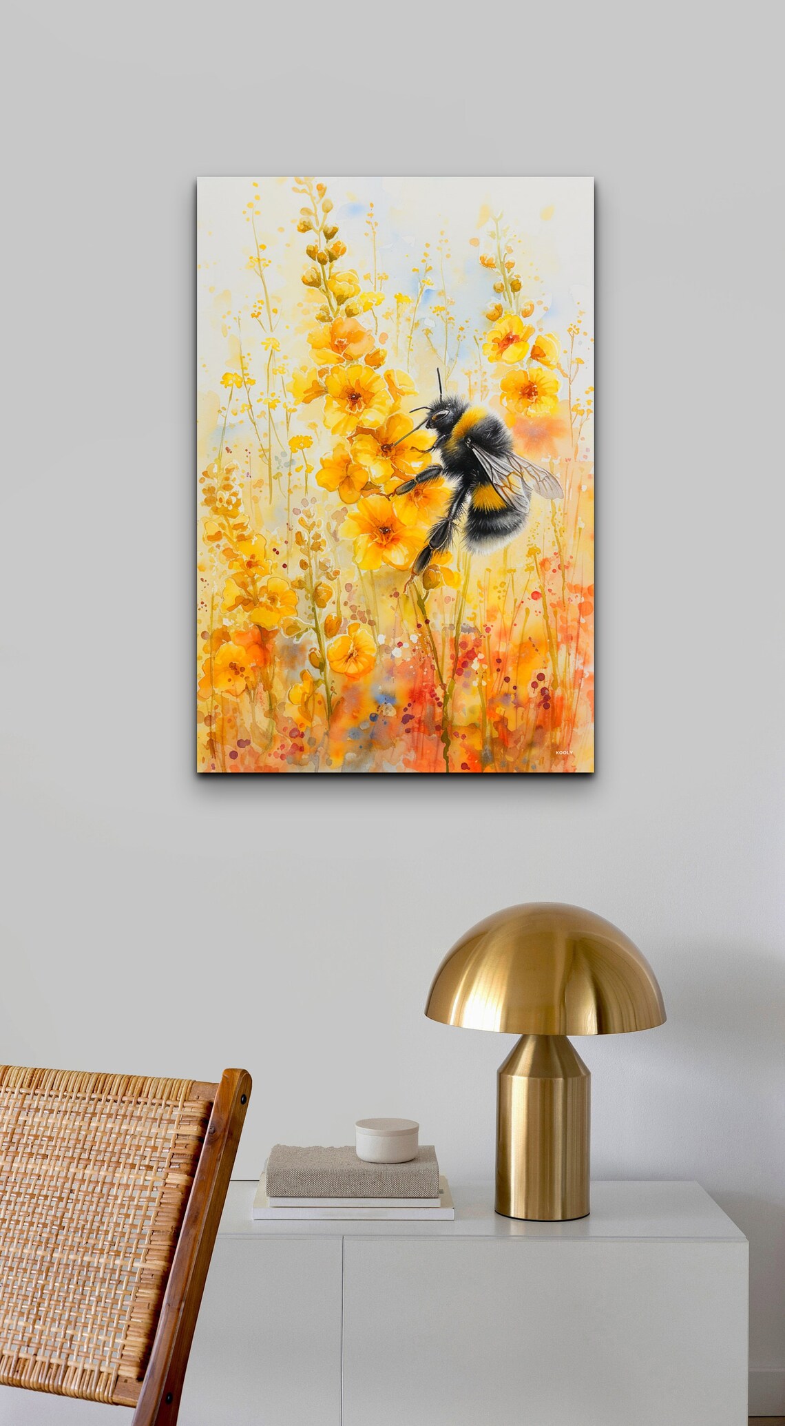 Watercolor Bumble Bee Art Print, Insect Wall Decor - Image 6