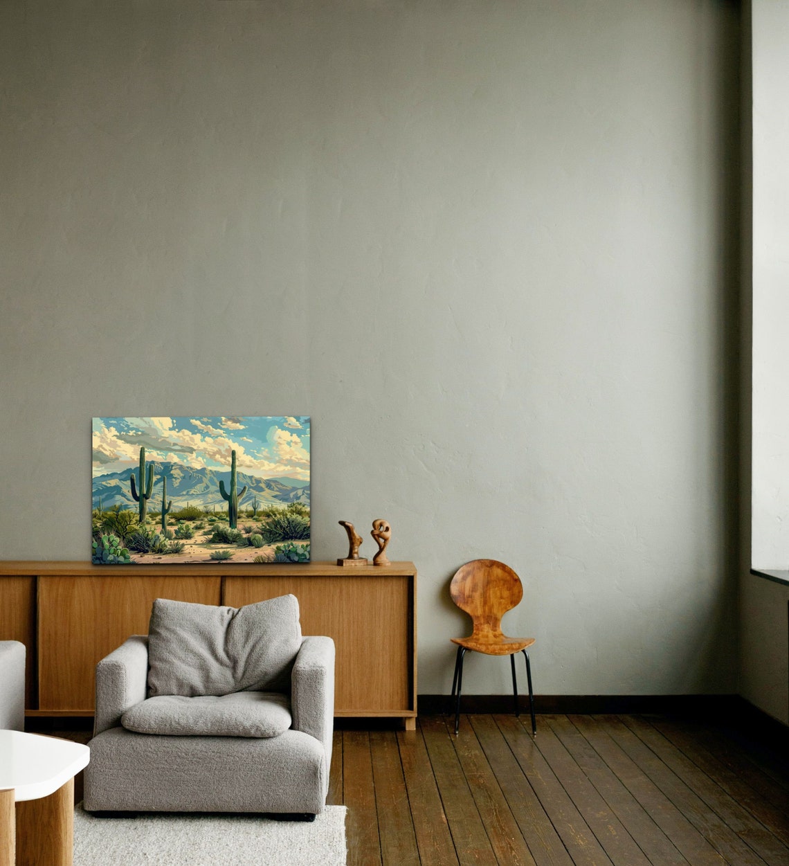 Arizona Desert Saguaro Cacti Blue Mountains Landscape Wall Art - Image 6