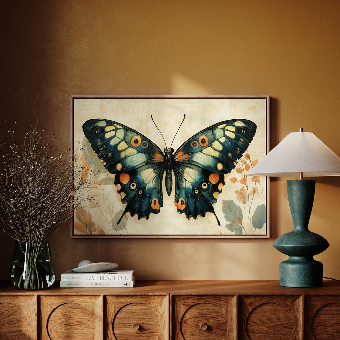 Colorful Butterfly Wall Art Nature Inspired Botanical Print For Elegant And Vibrant Home Decor - Image 2