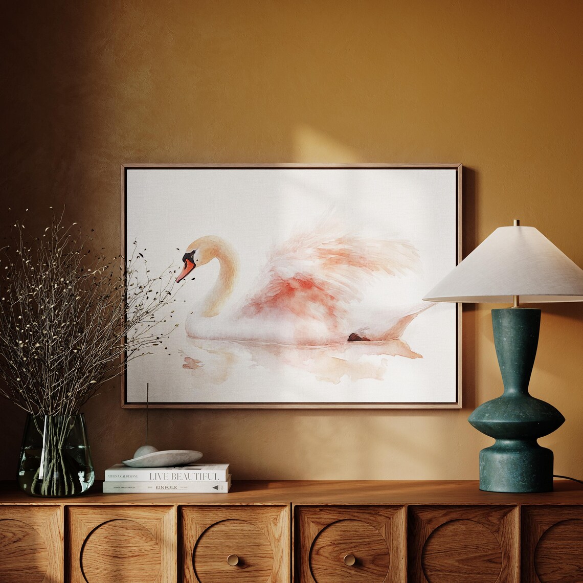 Watercolor Swan Art Print, Graceful Bird Artwork - Image 4