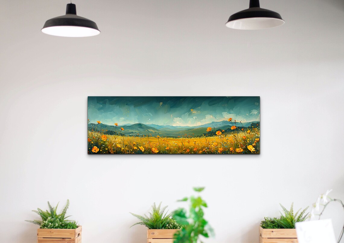 Green Meadow Landscape, Van Gogh Style Art Print - Image 5