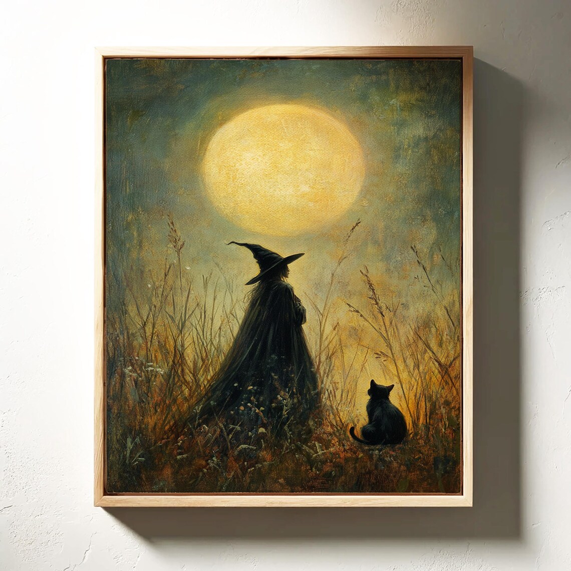 Witch And Black Cat, Mystical Autumn Scene - Image 6