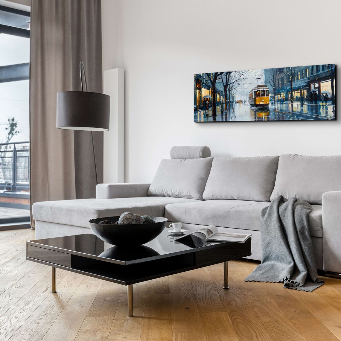 Kolkata Panoramic Wall Art Print, Oil Paint Style - Image 4