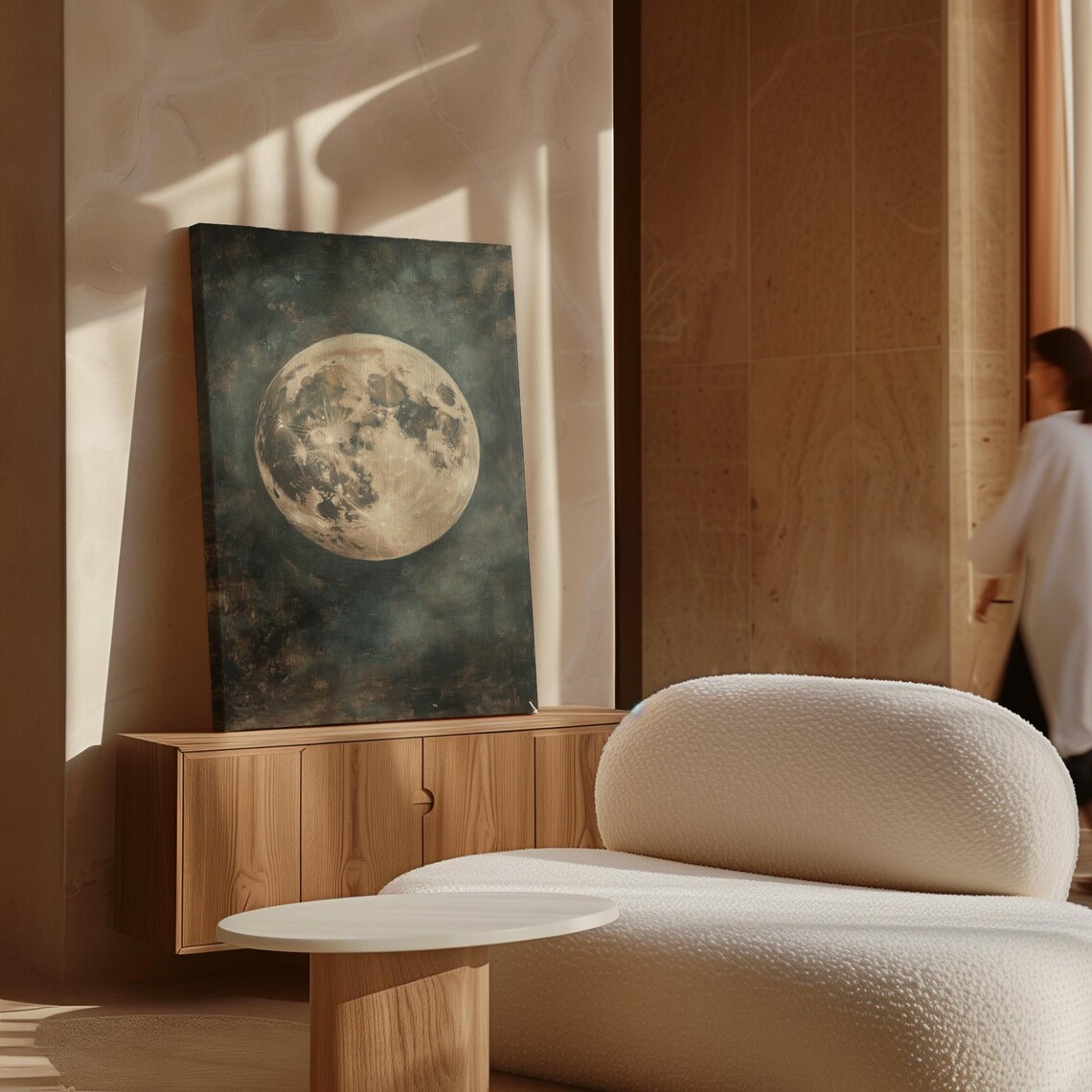 Vintage Full Moon Poster, Celestial Lunar Landscape - Image 7